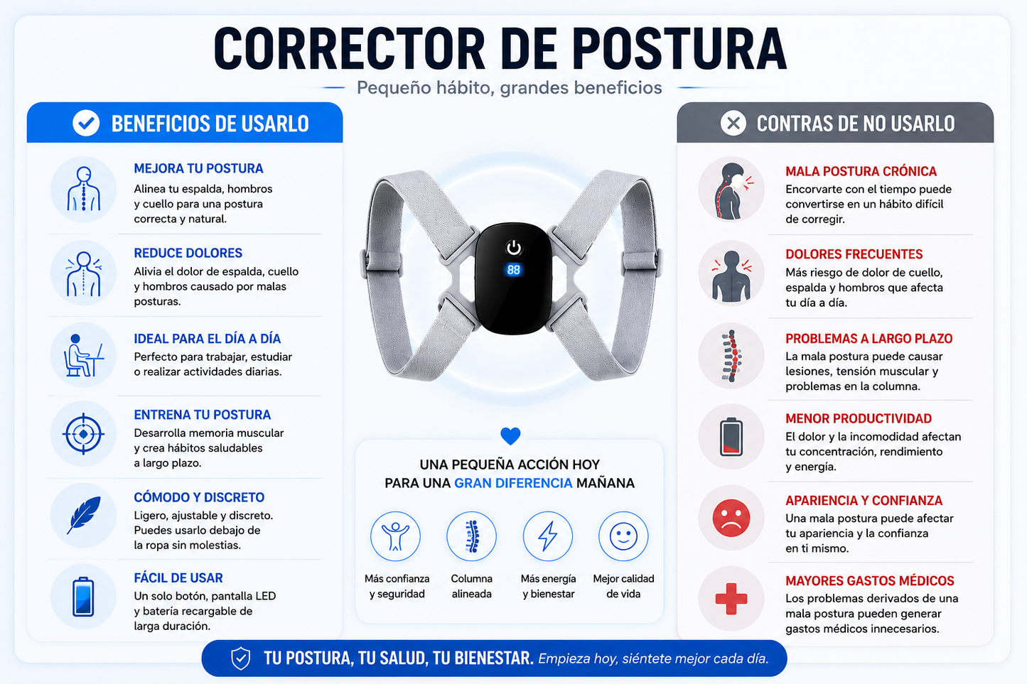 SpineUp™ Corrige tu postura. Alivia el dolor. Transforma tu vida.