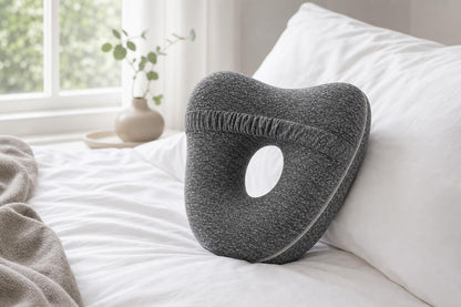 Almohada de piernas LunaZen sobre la cama
